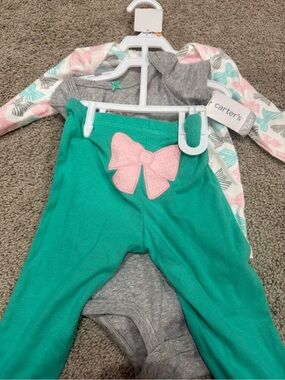 Carters Two Onesies with pants - NWT